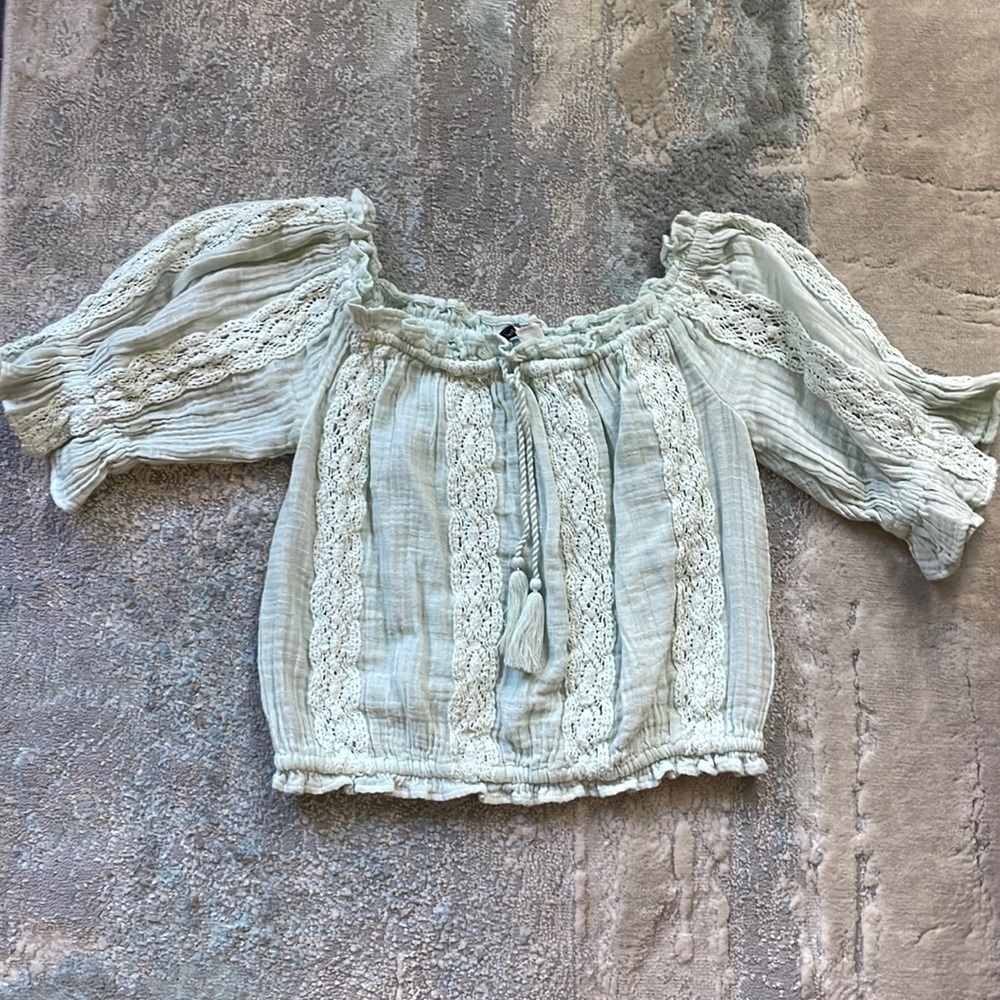 Mint green, very light top, fits snug